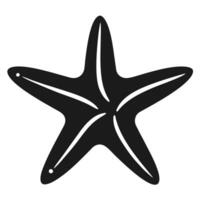 Black Starfish Design On White vector