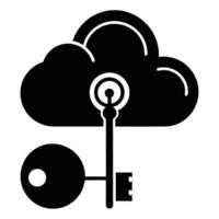 Secure Cloud Key Icon Illustration vector