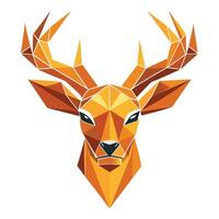 Geometric Deer Head With Triangle Design vector