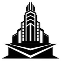 Art Deco Building Minimal Design vector