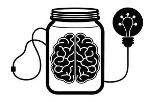 Brainstorming Innovation Idea In A Jar vector