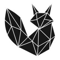 Geometric Fox Design Isolated Art vector