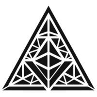 Geometric Triangle Pattern Black And White vector