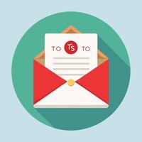 Flat Open Letter With Message vector