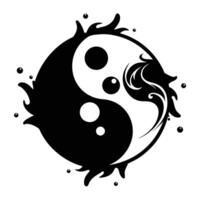 Stylized Yin Yang Symbol Illustration vector