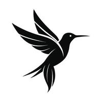 Silhouette Of A Flying Hummingbird Illustration vector