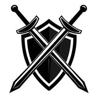 Shield And Swords Graphic Illustration vector