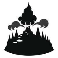 Monochrome Landscape Silhouette With Path And Tree vector
