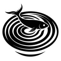 Fish Swimming In Abstract Water Pattern vector