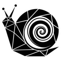 Geometric Snail Monochrome Illustration vector