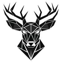 Geometric Stag Head Minimalist Illustration vector
