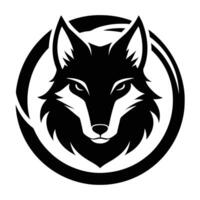 Fox Head Logo Black And White vector