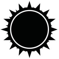 Spiked Circle Frame Black And White vector
