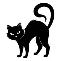 Black Cat Halloween Silhouette vector