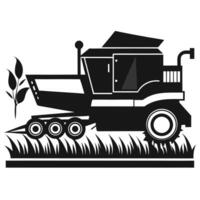 Black And White Combine Harvester vector