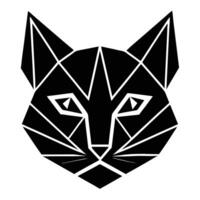 Geometric Cat Head Illustration vector