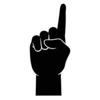 Index Finger Pointing Up Black Silhouette vector