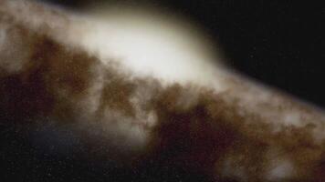 The center of a galaxy, with cosmic dust clouds in deep space. video