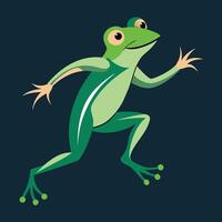 Running Cartoon Frog Isolated Image vector