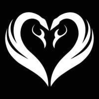 Swans Forming A Heart Illustration vector