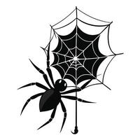 Spider With Web Umbrella Halloween Icon vector