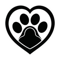 Paw Print In Heart Symbol vector
