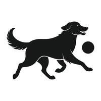 Dog Playing With Ball Silhouette Design vector