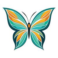 Stylized Butterfly With Colorful Wing Sections vector