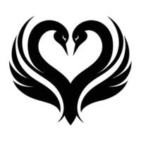 Two Swans Forming A Heart Shape vector