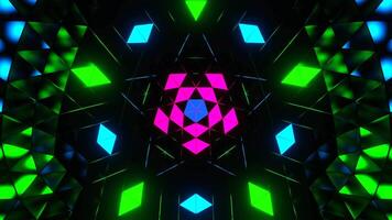 Multicolor Active Flashing Neon Geometric Background VJ Loop in 4K video
