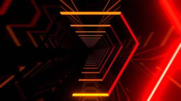 Orange and Red Fantastic Actively Flashing Neon Corridor Background VJ Loop in 4K video