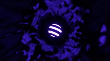 roxa fantasia portal com uma brilhando esférico artefato fundo vj ciclo dentro 4k video