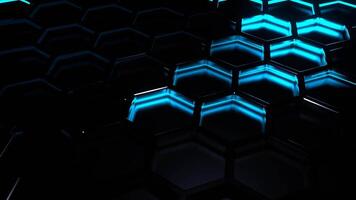 Cyan and Pink Neon Active Glow Honeycomb Background VJ Loop in 4K video