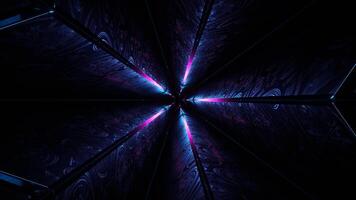 Blue and Pink Rotating Alien Tunnel with Star Shape Background VJ Loop in 4K video