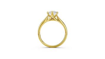 3D animation of a solitaire ring viewed from multiple angles. Smooth motion highlights design and detail in cinematic style. video
