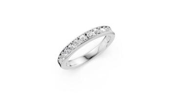 3D animation of an eternity ring viewed from multiple angles. Smooth motion shows full design and brilliance. video