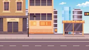 Desolate Street View Reveal Animation Empty City Street video