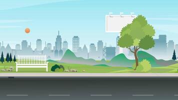 Flat Animation Modern City Street Build-Up Sequence video