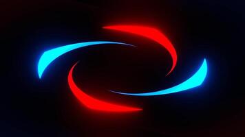 vermelho e azul neons mover em espiral fundo vj ciclo dentro 4k video