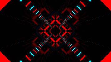 vermelho e ciano piscando néon lâmpadas túnel fundo vj ciclo dentro 4k video