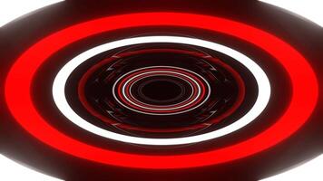 vermelho e branco pulsante elipse espelho túnel fundo vj ciclo dentro 4k video
