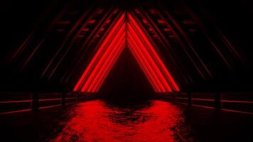 Red and Blue Neon Moving Triangular Arch Tunnel Background VJ Loop in 4K video