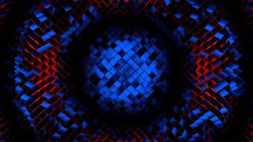 azul e vermelho aleatória formas ondas fundo vj ciclo dentro 4k video