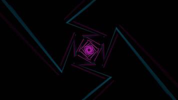 Rosa e ciano néon relâmpago túnel fundo vj ciclo dentro 4k video