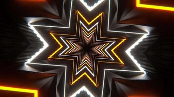 Orange and White Large Number of Neon Angles Background VJ Loop in 4K video