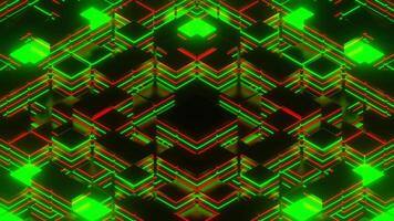 verde e vermelho quadrado colori estroboscópico fundo vj ciclo dentro 4k video