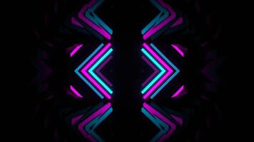 ciano e Rosa néon luz elementos espelho túnel fundo vj ciclo dentro 4k video