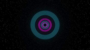 Cyan and Pink Sci-Fi Cosmic Neon Circles Background VJ Loop in 4K video