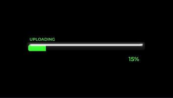 Green Uploading Bar Animation with Progress Indicator video