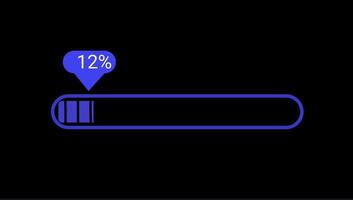 Blue Neon Loading Bar Animation 0 to 100 Percent UI Tech Loop video